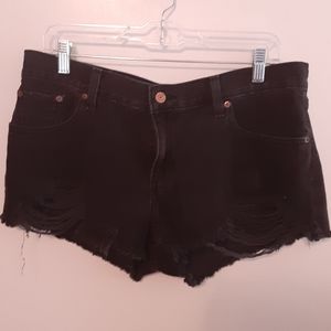 levis black jean shorts